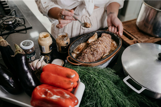A warm winter meal scene representing comfort and calm during colder months.